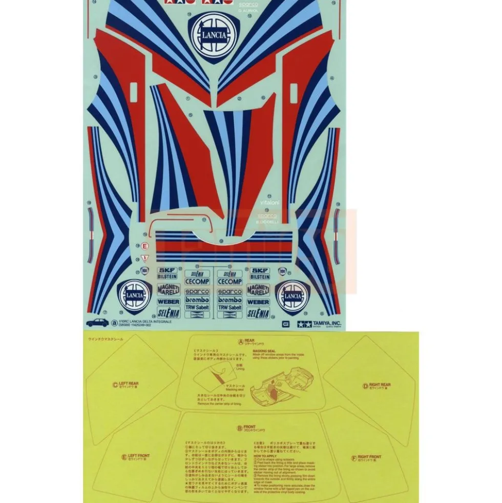 Tamiya 19495781 Aufkleber / Sticker Lancia Delta Integrale