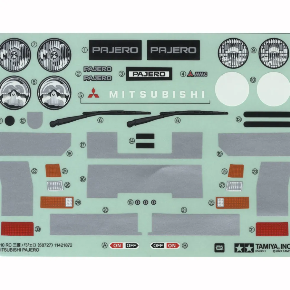 Tamiya 19490107 Aufkleber/Sticker Mitsubishi Pajero CW-01