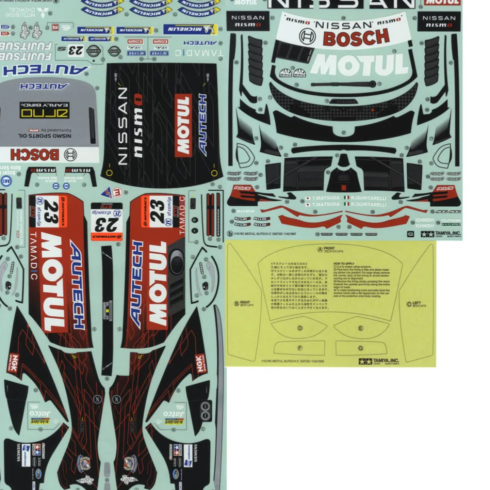 Tamiya 19490125 Aufkleber / Sticker Motul Autech Z 2023
