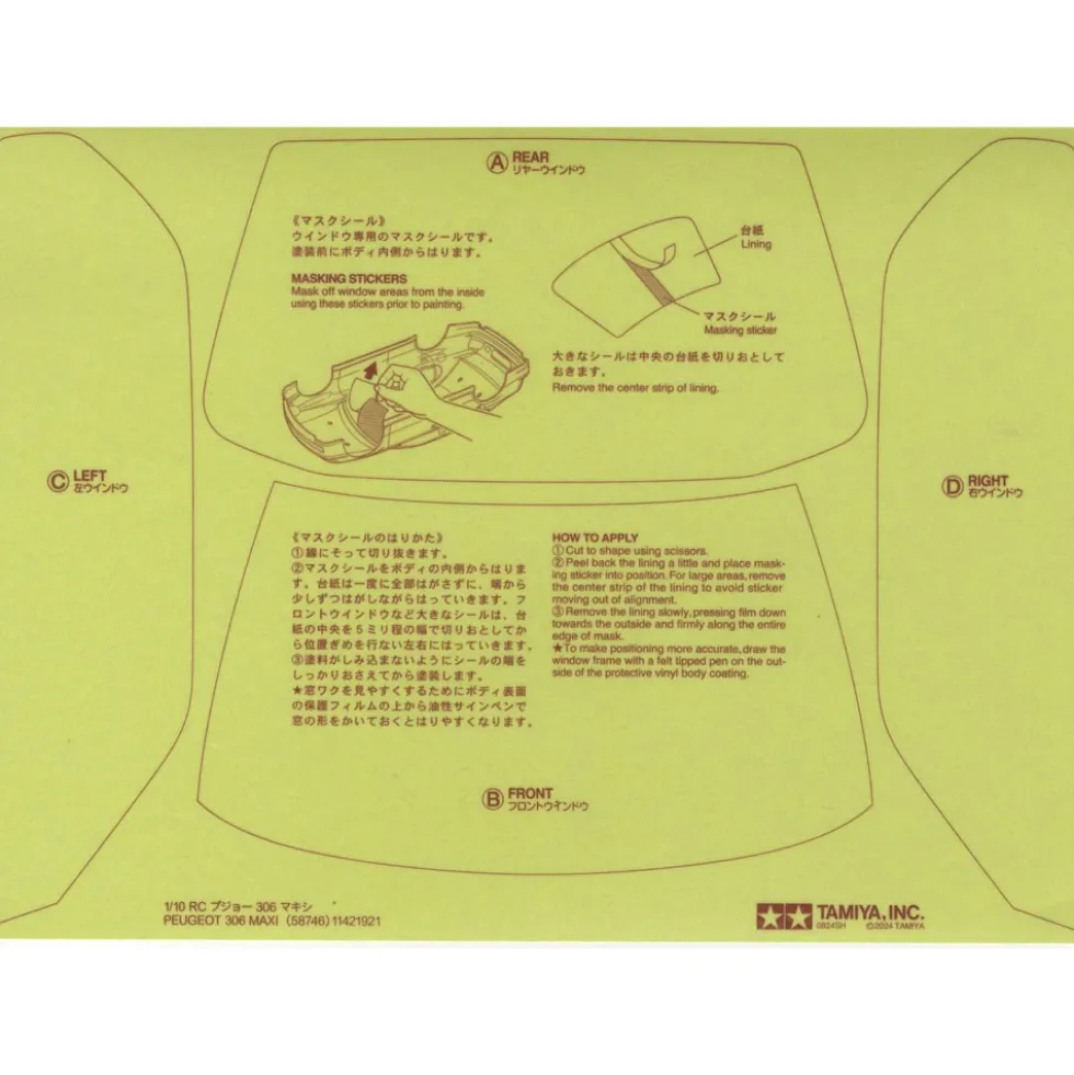 Tamiya 19490147 Aufkleber / Sticker Peugeot 306 Maxi