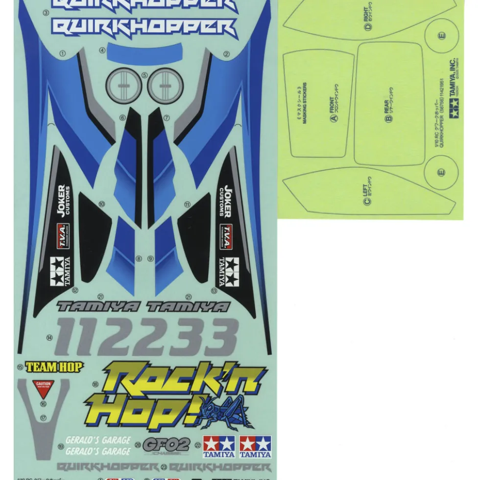 Tamiya 19490172 Aufkleber / Sticker Quirkhopper 58756