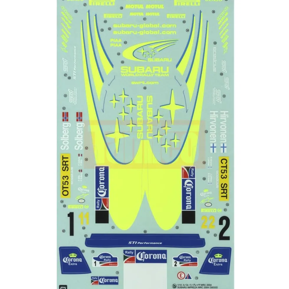 Tamiya 19494198 Aufkleber / Sticker Subaru Impreza WRC 2004