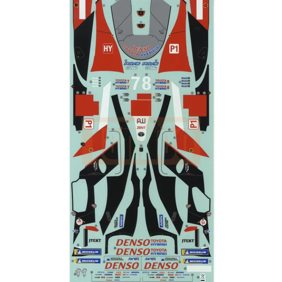 Tamiya 19495990 Aufkleber / Sticker Toyota Gazoo TS050 2019