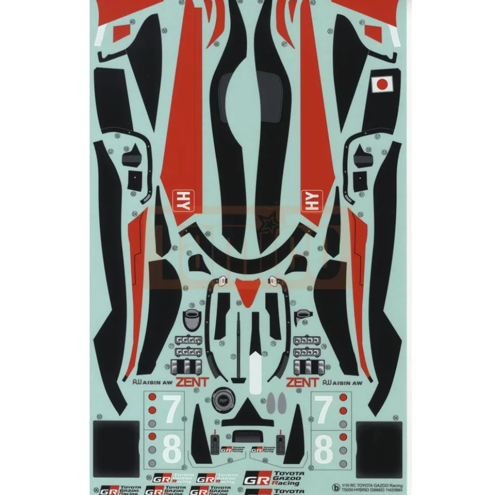 Tamiya 19495990 Aufkleber / Sticker Toyota Gazoo TS050 2019