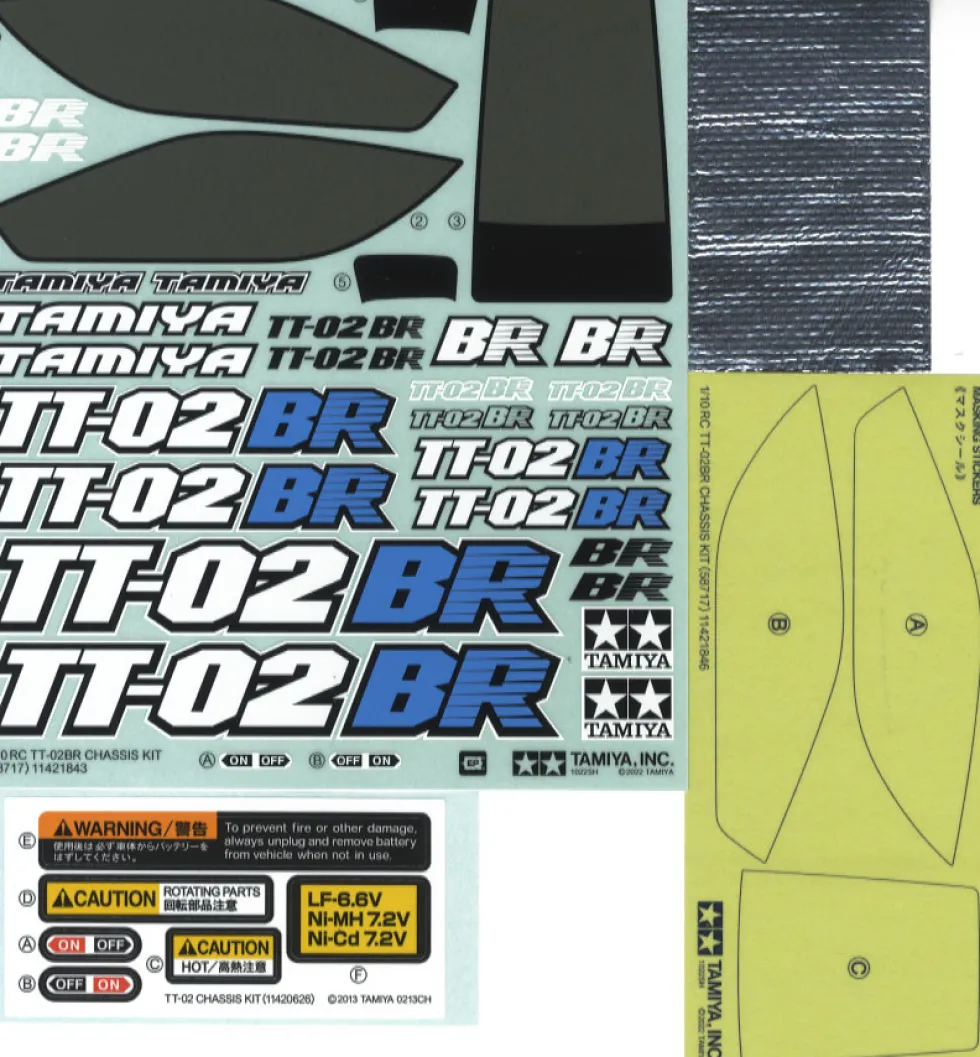 Tamiya 19490081 Aufkleber / Sticker TT-02BR