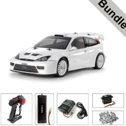 Tamiya 58724 Ford Focus RS Custom 2003 (TT-02) BUNDLE "Silber"