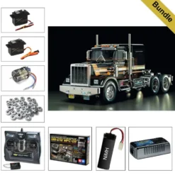 Tamiya 56336 King Hauler (schwarz vorlackiert) BUNDLE "Gold"