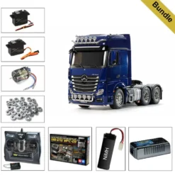 Tamiya 56354 MB Actros 3363 Pearl Blue vorlackiert BUNDLE "Gold"