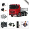 Tamiya 56361 MB Arocs 3348 Hinterkipper Rot/Silber BUNDLE "Silber"