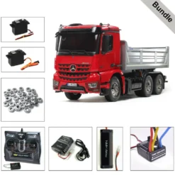 Tamiya 56361 MB Arocs 3348 Hinterkipper Rot/Silber BUNDLE "Silber"