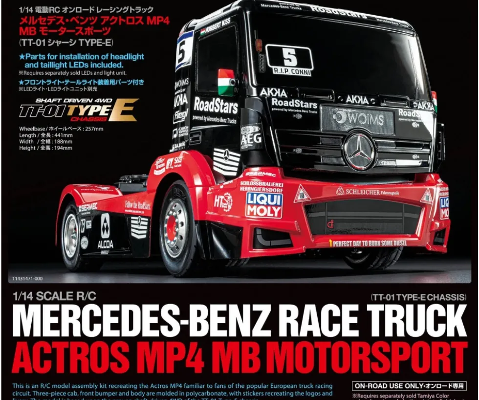 Tamiya 58683 M-B Race Truck Actros MP4 TT-01E 1:14 Bausatz