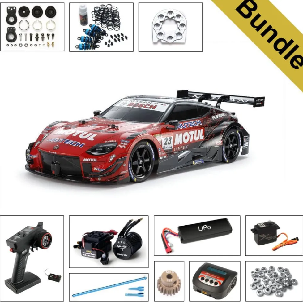Tamiya 47503 Motul Autech Z 2023 (TT-02) vorlackiert BUNDLE "Gold"
