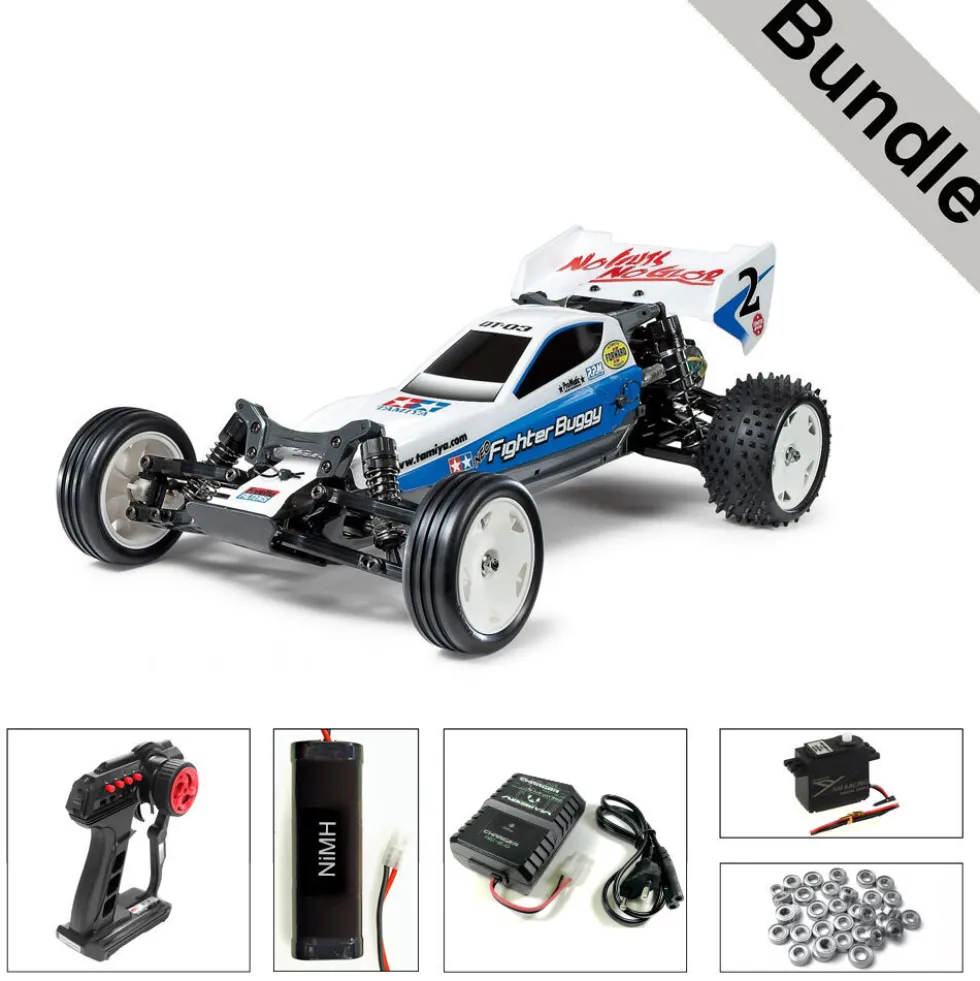 Tamiya 58587 Neo Fighter Buggy (DT-03) BUNDLE "Silber"