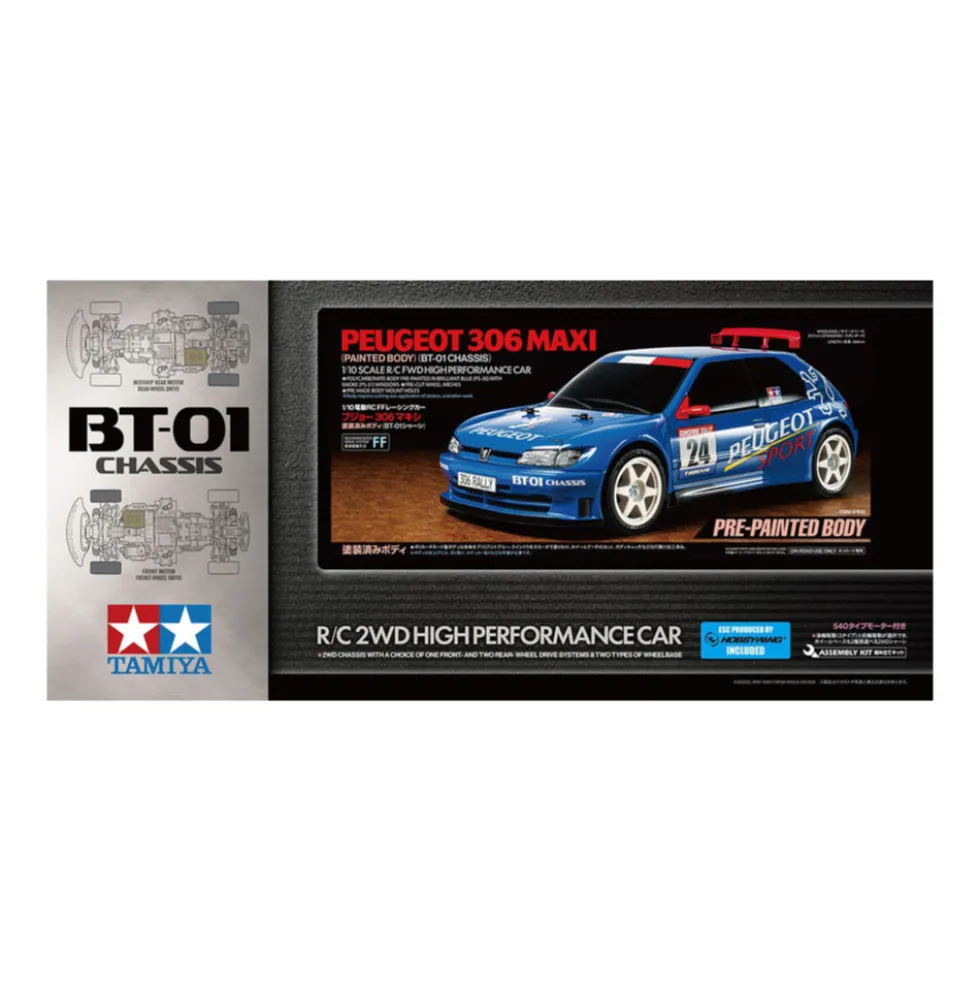 Tamiya 47513 Peugeot 306 Maxi BT-01 1:10 (vorlackiert) Bausatz
