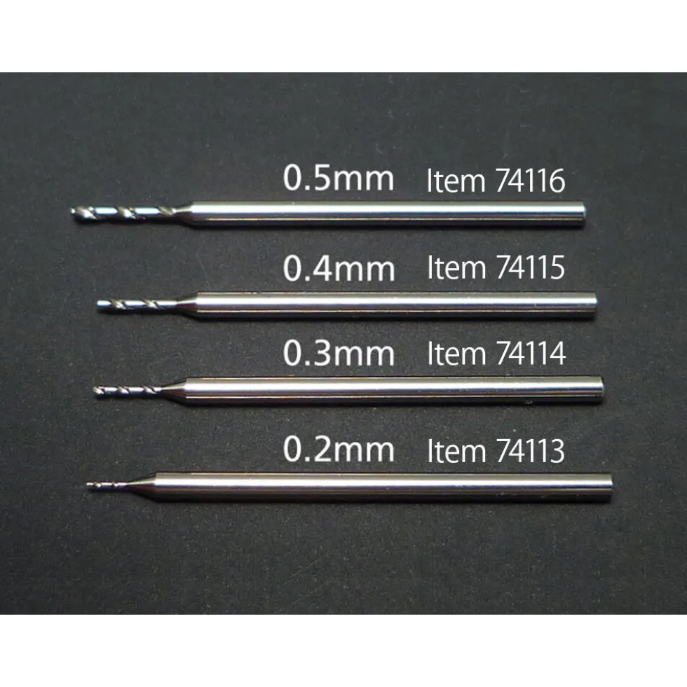 Tamiya 74113 Präzisions-Bohrer 0.2mm (Schaft 1mm)