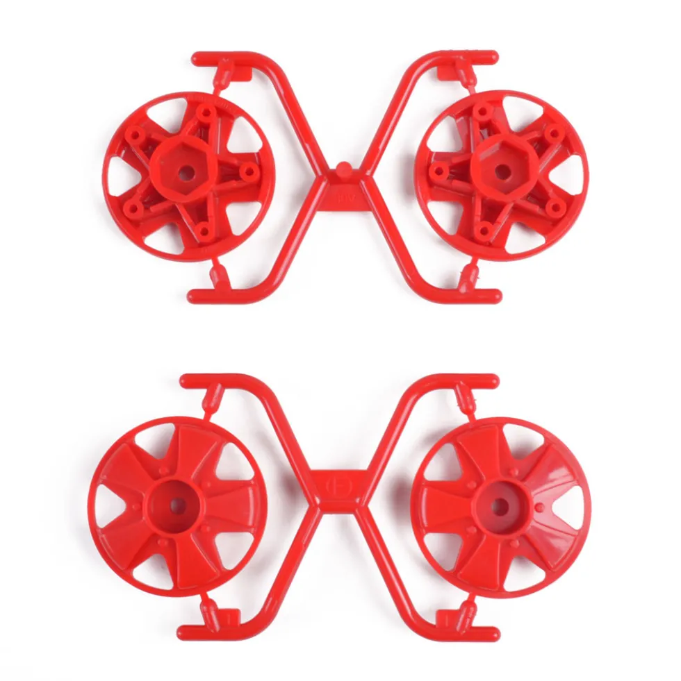 Tamiya 19803474 Radkappen mit Radmitnehmer für 2-teilige Felge rot (4) Porsche 911 RSR