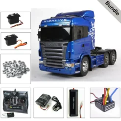 Tamiya Scania R620 6x4 Highline (blau vorlackiert) BUNDLE Silber
