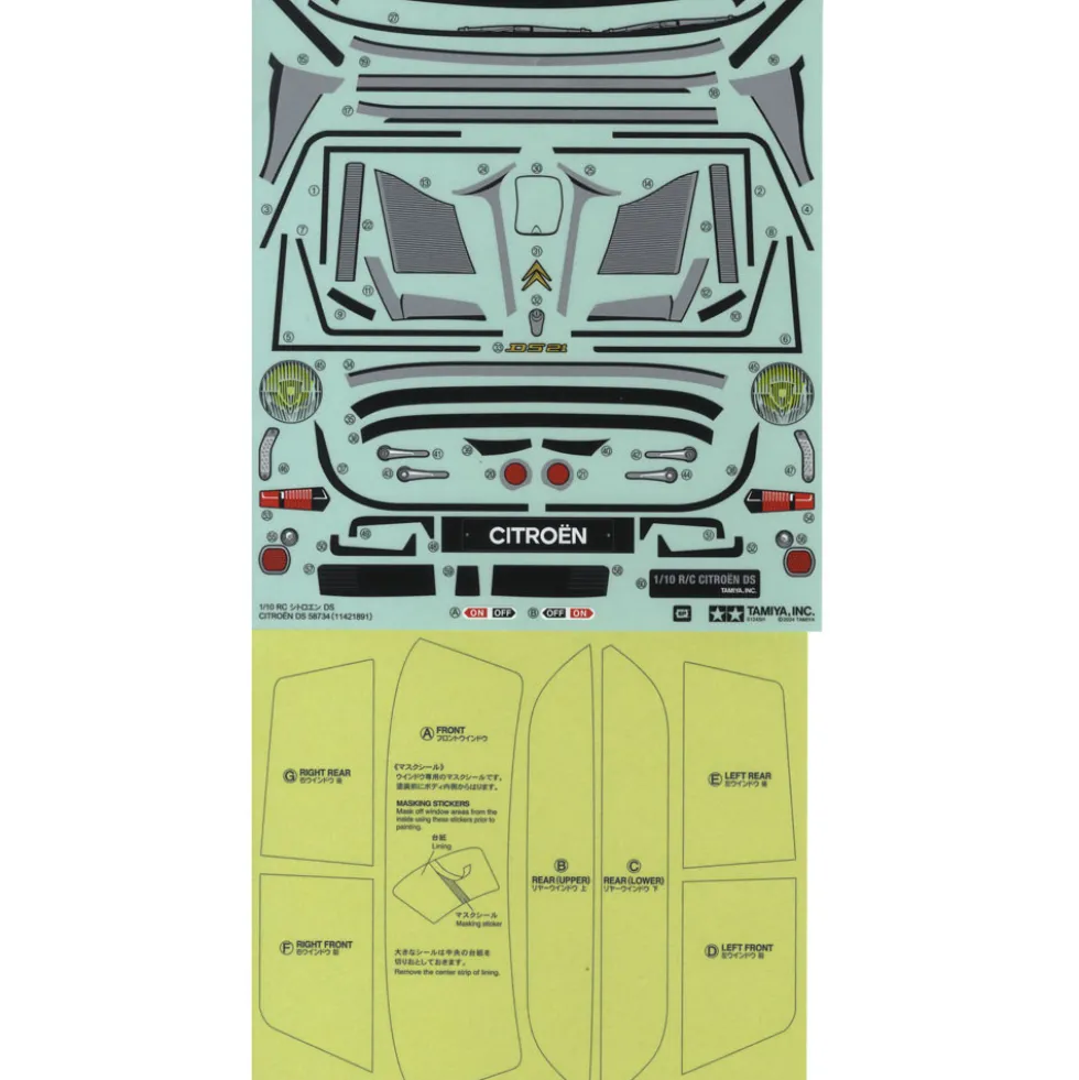 Tamiya 19490131 Sticker / Aufkleber Citroen DS