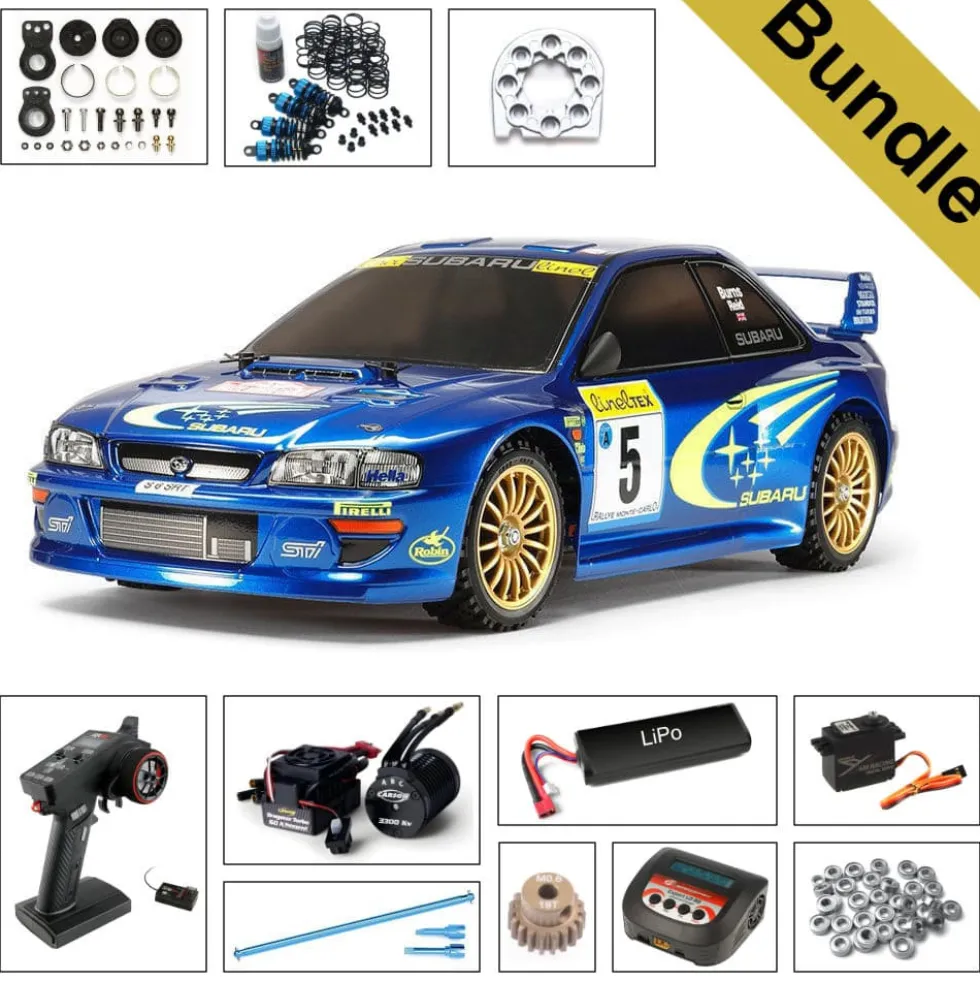 Tamiya 58631 Subaru Impreza Monte Carlo '99 TT-02 BUNDLE "Gold"