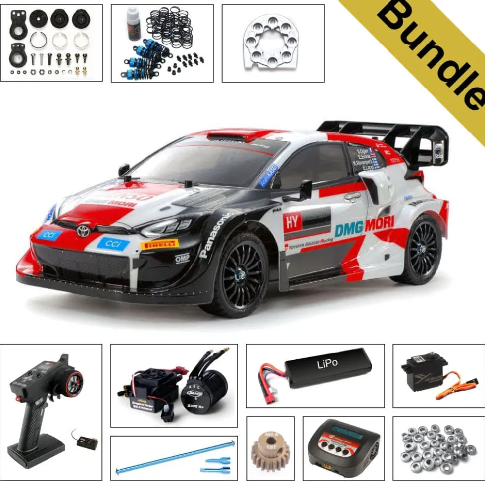 Tamiya 58716 Toyota Yaris Rally 1 Hybrid (TT-02) BUNDLE "Gold"