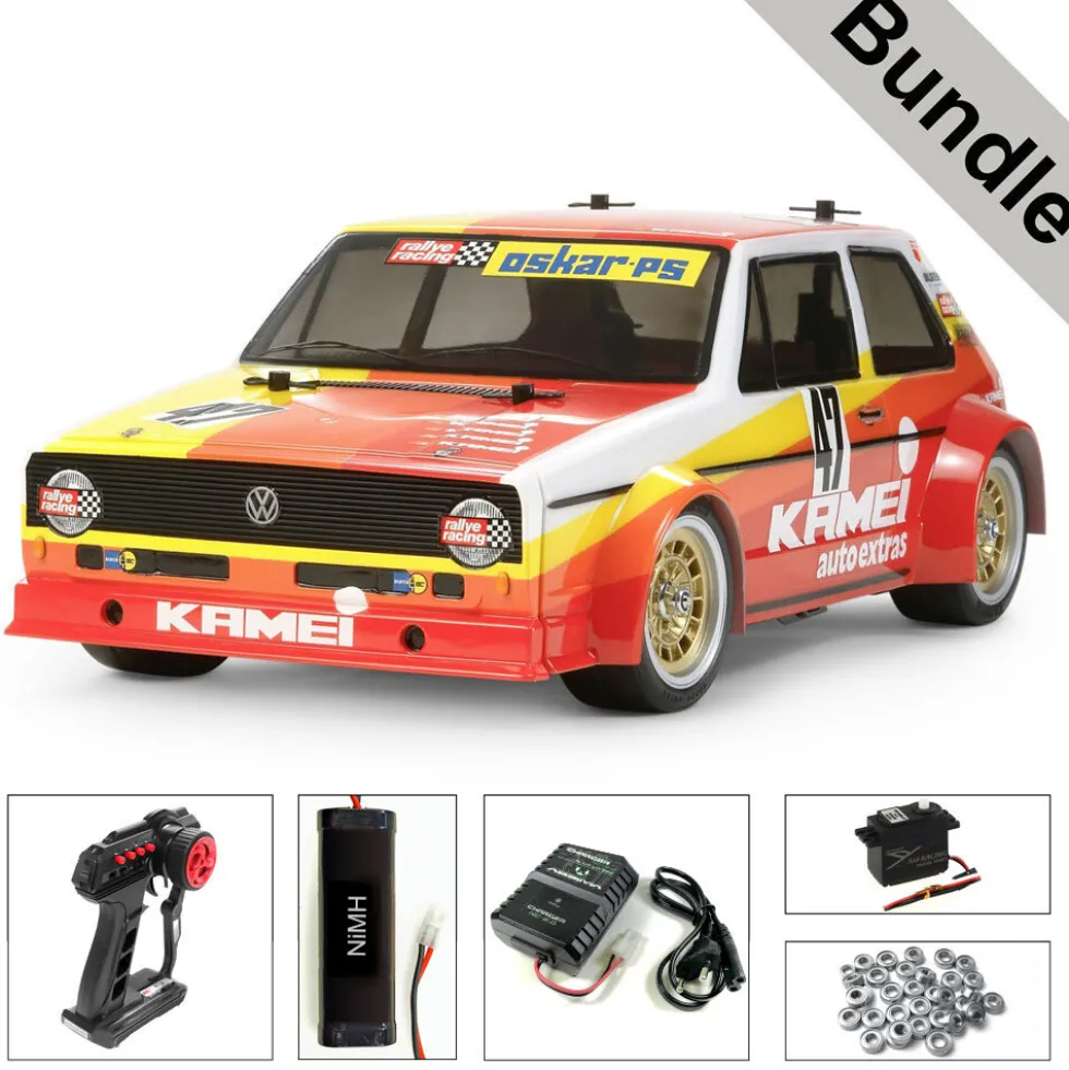Tamiya 47308 VW Golf I Racing Gr.2 Kamei (M-05) BUNDLE "Silber"