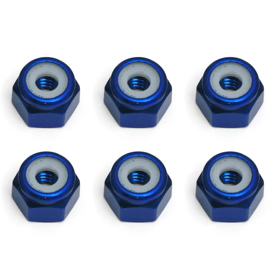 Team Associated Alu Stoppmutter 8-32 blau (6)