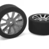 Team Corally - Attack Moosgummi Reifen - 1/10 GP Toerenwagen - 40 shore - 30mm Hinten - Carbon Felgen - 2 Sts
