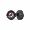 Traxxas 8972R Komplettrad MT auf Felge schwarz/rot Maxx (2)