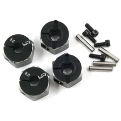 Yeah Racing Alu Radmitnehmer sechskant 12mm (4 Stk.schwarz, 8mm breit)